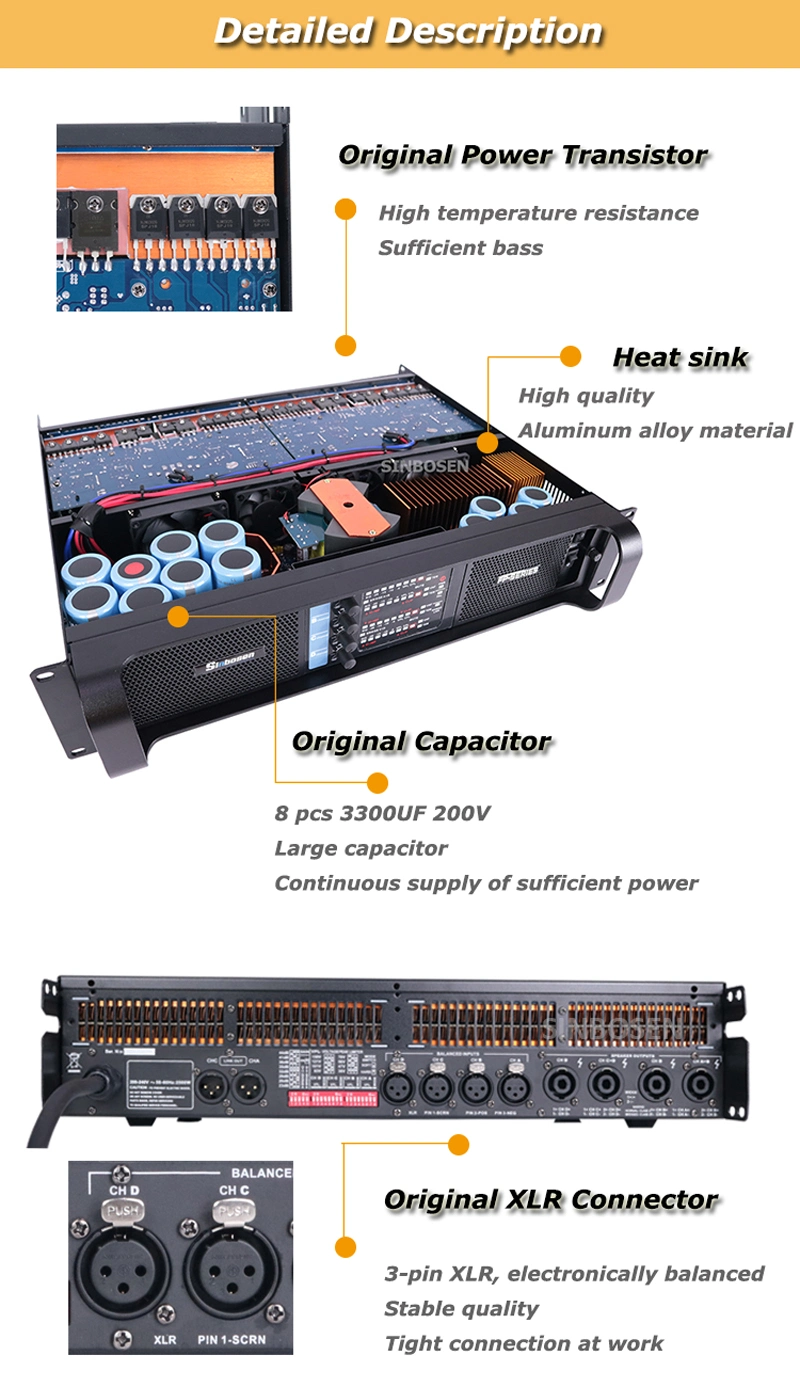 Professional Amplifier Class D Power Amplifier Fp8000q DJ Amplifier Professional Amplifier Power