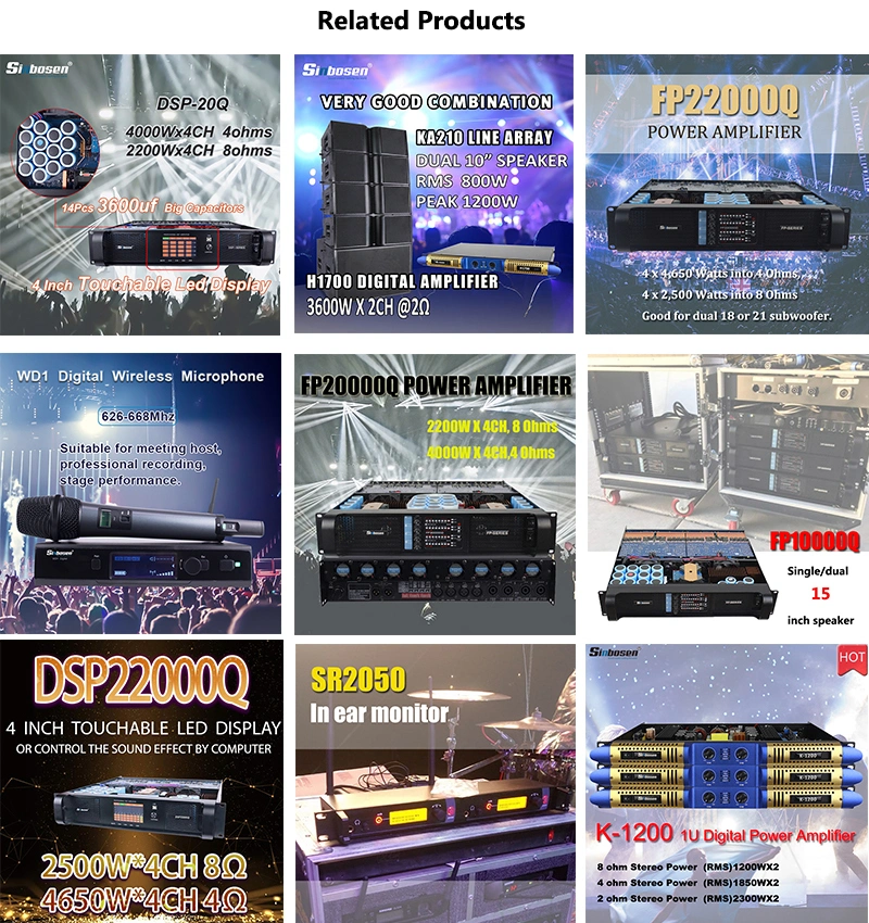 Sinbosen Professional Low Noise Amplifier Fp10000q 4 Channel Lab Amplifier Power for Concerts