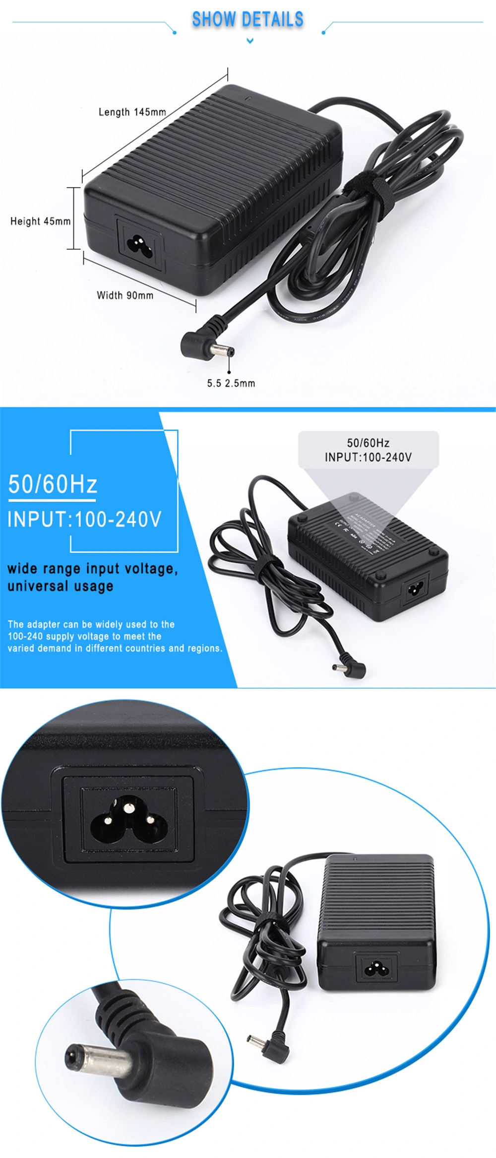 ETL Approved Switching Power Supply 12V 120W AC Adapter for Speaker Box Line Array System