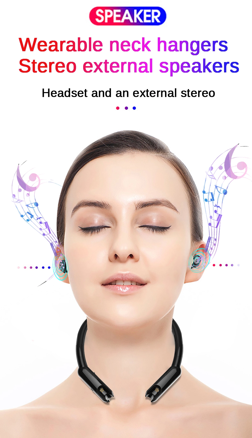 Tws Bluetooth Earphones Sport HiFi Wireless Headphones Noise Cancelling Game Headset (including Portable Neck Radio)