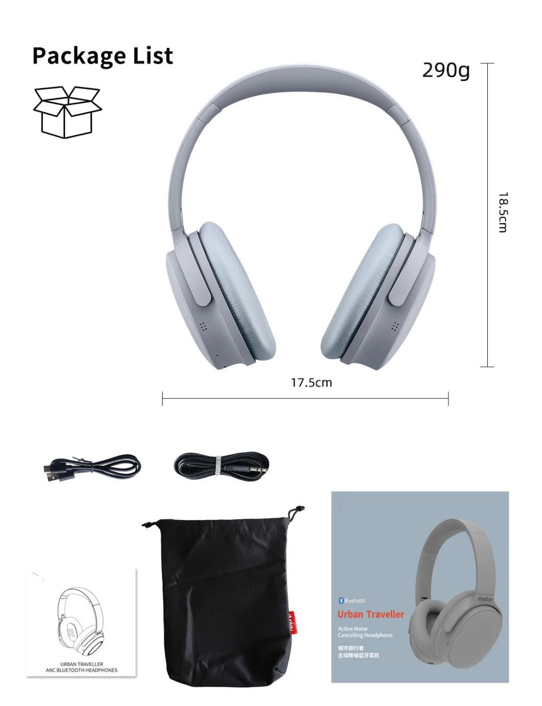 New Ear Mask Headset Active Noise Reduction Wireless Bluetooth Headset and British Noise-Reduction Stereo Headset