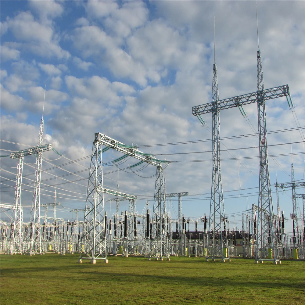 Double Circuit High Strength Multi-Terminal DC Angle Steel Electric Power Transmission Line Steel Pole Towers
