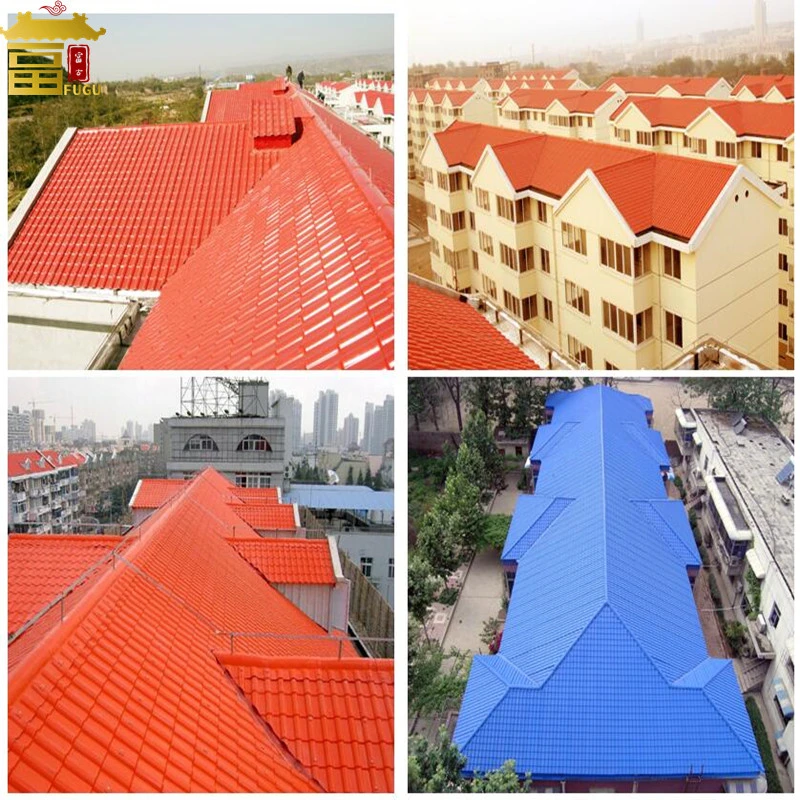 Heat /Noise/Electronic Insulation ASA Coated Synthetic Resin Plastic Roof Tile 1050mm Width