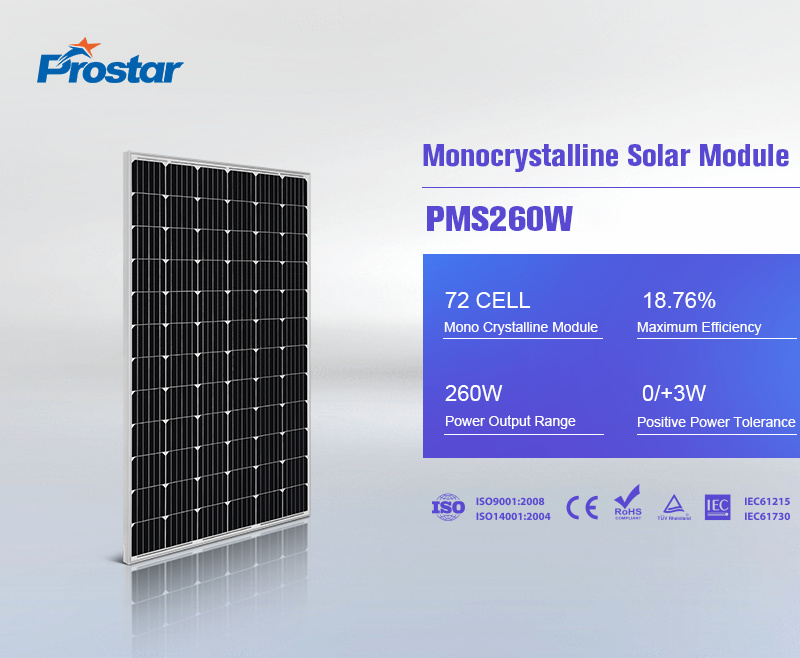 260W Monocrystalline Solar Module 260wp 5bb Mono Solar PV Panels Home Solar Module Power System Price