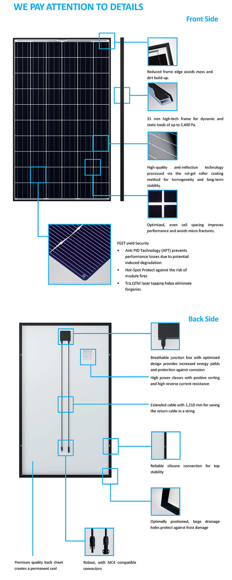 150W Renewable Home Solar Power Energy Polycrystalline Module