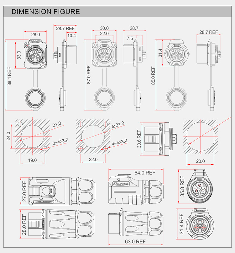 7pin Connector/Round Connectors/Multi-Contact Connectors for Filter Device