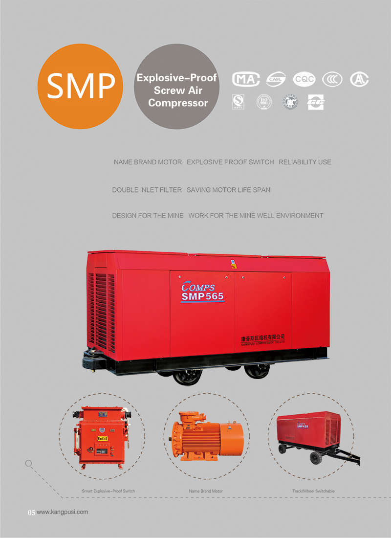 8 bar,75kw,Explosive-Proof Screw Air compressor,Name brand motor,Explosive-proof switch,double inlet filter,Design for the mine,work for the mine well environme