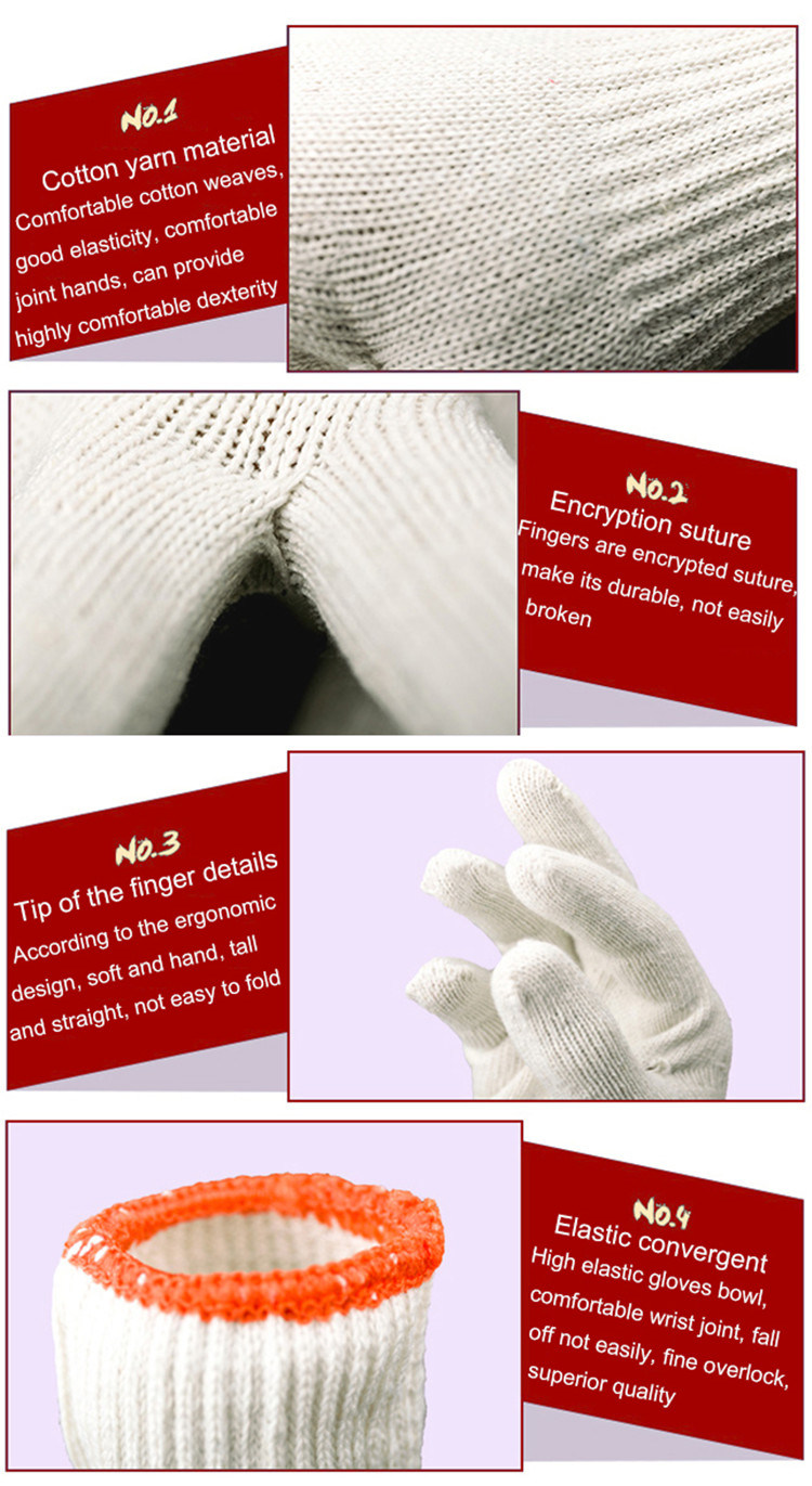 Wholesale White Knitting Work Gloves for General Use
