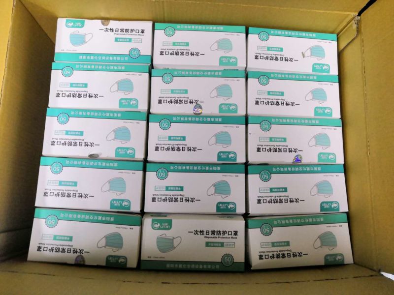 Wholesale Blue  Filter Melt-Blown Fabric Protective Disposable Face Mask