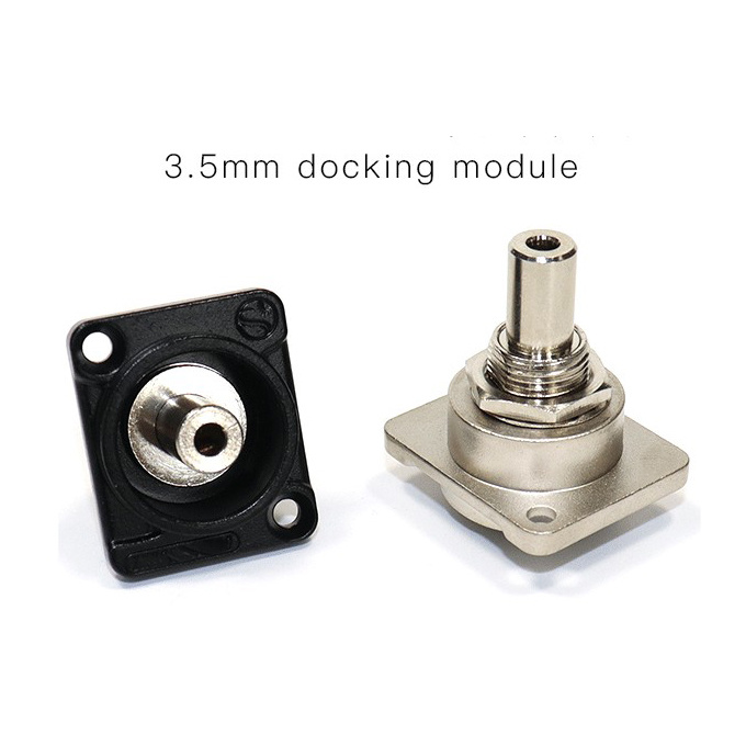 D-Shape 3.5 Stereo Female to Female Chassis Panel Mount Connector