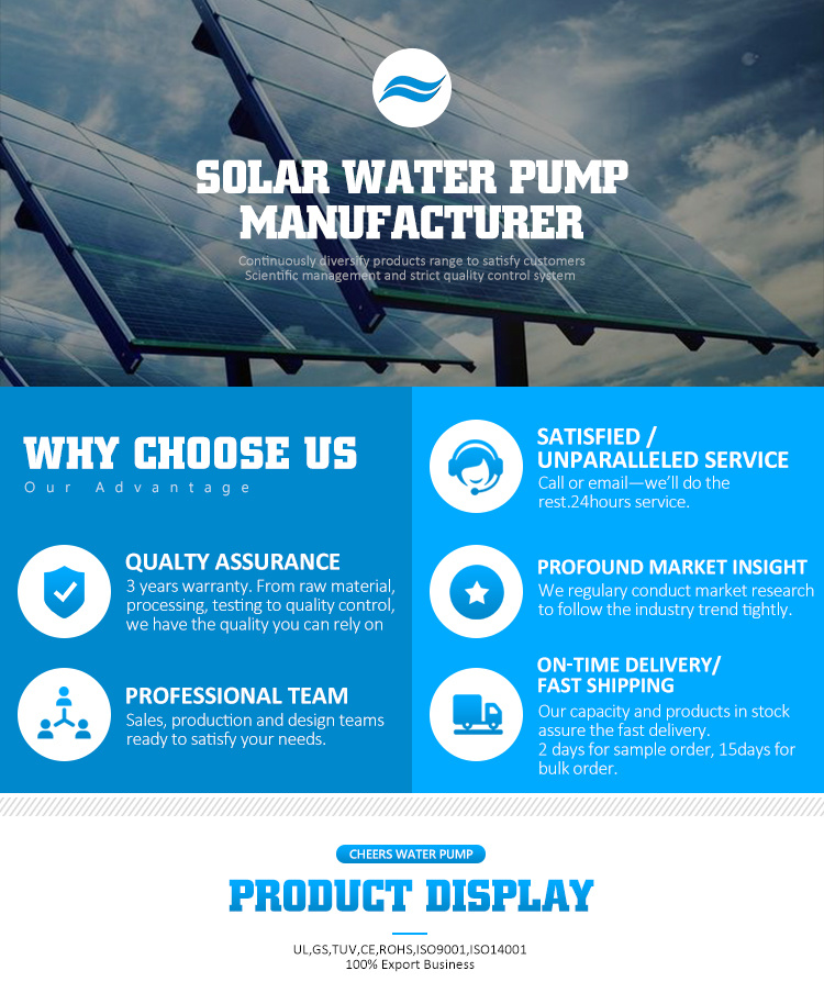 NSK Bearing Manufacturer High Powered Submersible Solar Water Pump for Irrigation