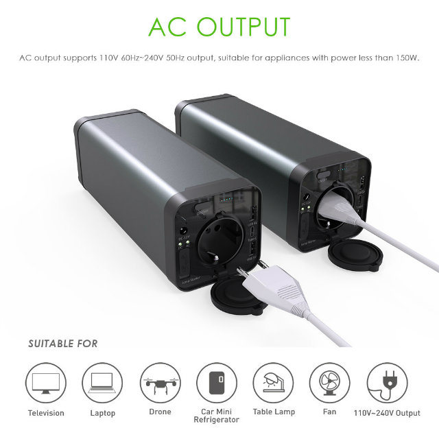 AC Outlet Laptop Charger Power Bank 150wh External Lithium Battery