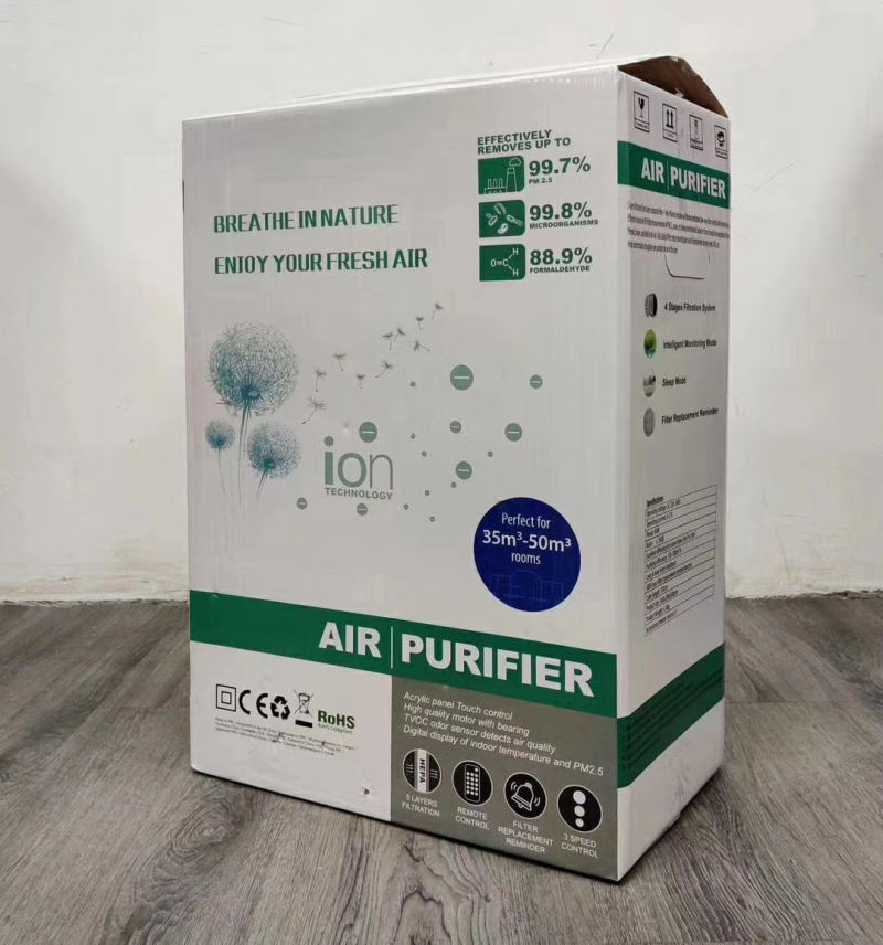 OEM Manufacturer Low Noise Remote Control Negative Ion HEPA Filter Ionizer Air Purifier Home