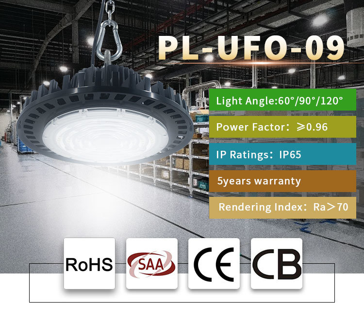 Ce RoHS SAA Approval Warehouse High Power UFO 150W LED High Bay Light