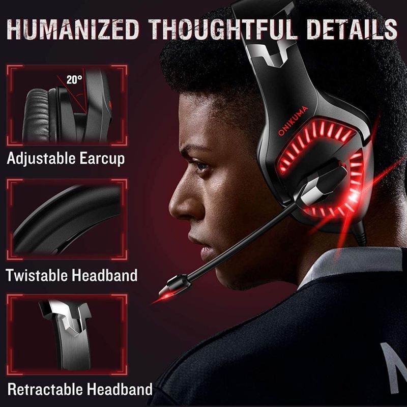 Noise Canceling Soft Memory Ear Cup Headset for PC, PS4, xBox One