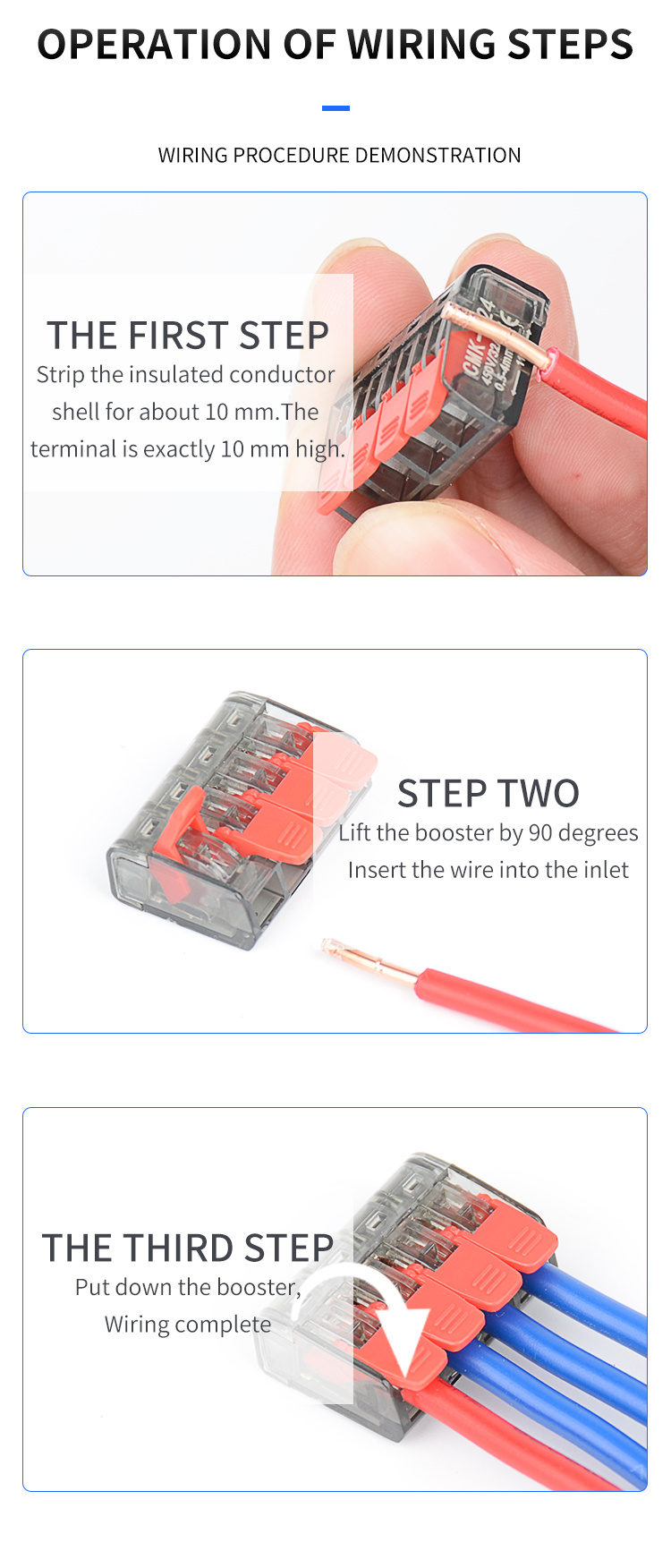 0.5mm to 4mm Compact Spring Clamp Push in Terminal Connector