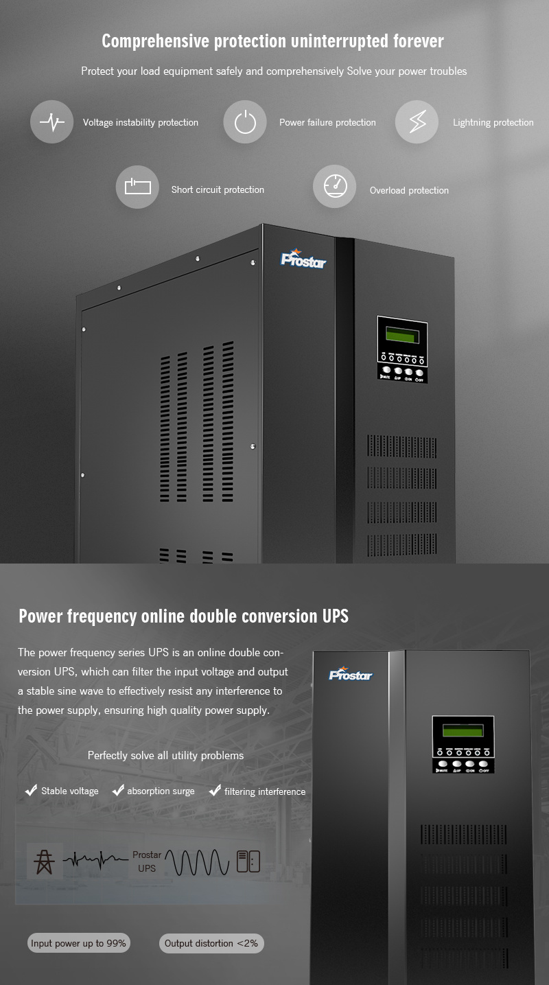 30kVA/24kw Single Phase Low Frequency Online UPS Systems
