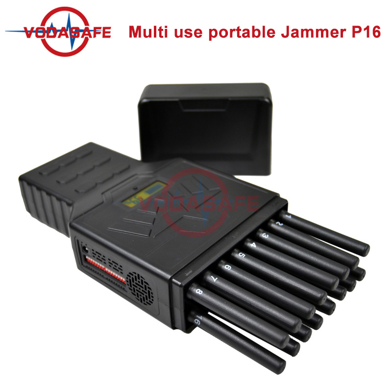 12000 mAh Lithium Battery Handheld Cell Blocker Jamming 25 M 16 Antennas Portable Network Blocker