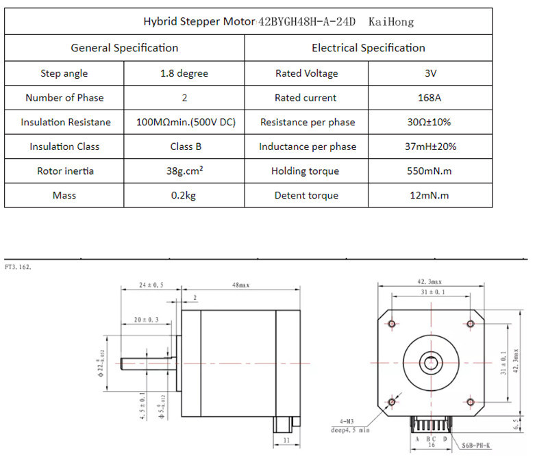 High Quality 3D Printer NEMA17 Stepper Motor, NEMA17 Stepping Motors, 48mm 3D Printer Ce RoHS Low Price