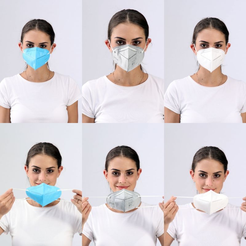 1 Filter 5ply Blue Mouth Foldable Mask Without Valve N95