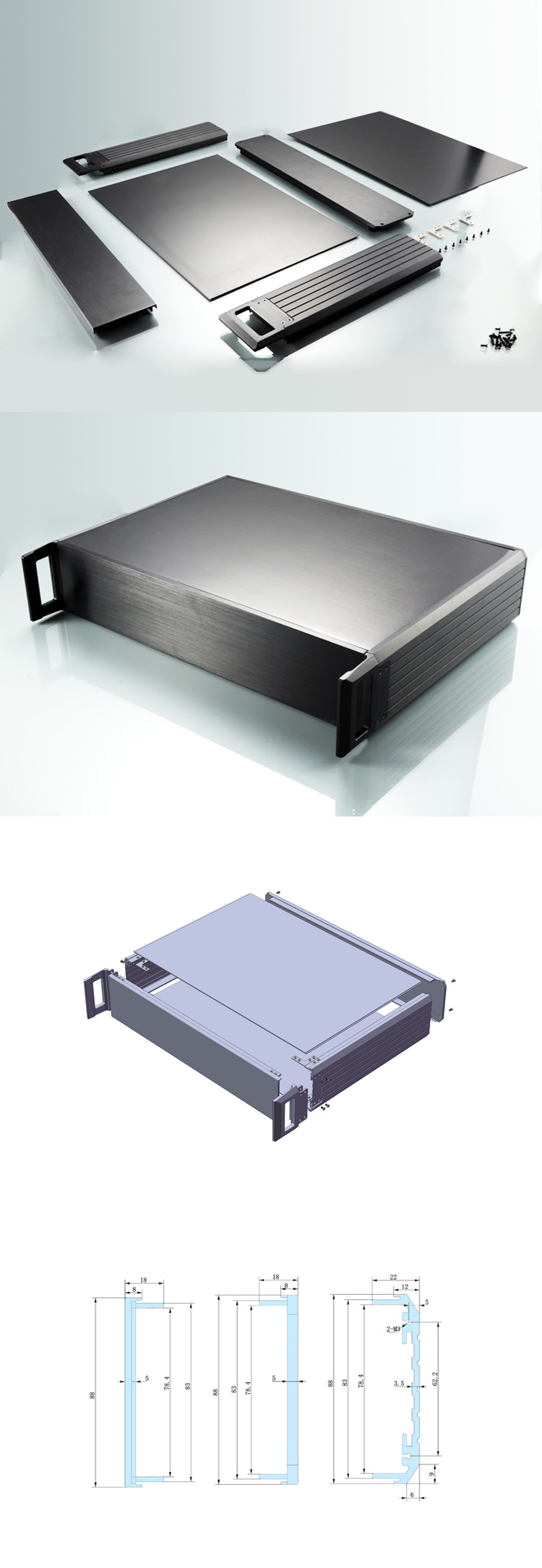 Rackmount Industrial Computer or Storage Enclosure Chassis