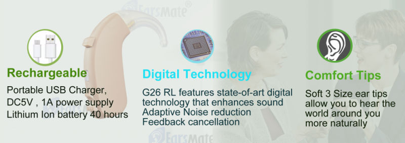 Hearing Aid Digital Hearing Amplifier G26rl Earsmate Ear Amplifier