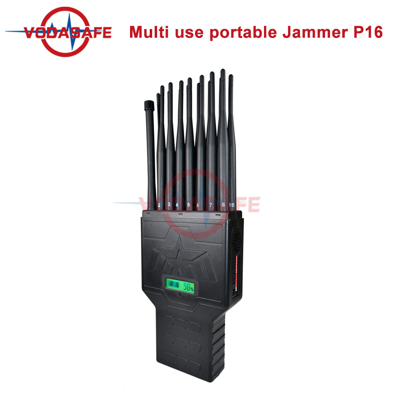 12000 mAh Lithium Battery Handheld Cell Blocker Jamming 25 M 16 Antennas Portable Network Blocker