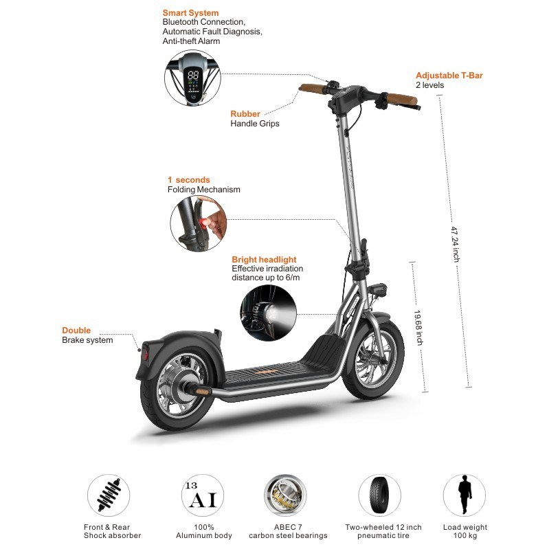 Electric Scooter 12 Inch 36V Folding Electric Scooter for Adult Electric Scooter