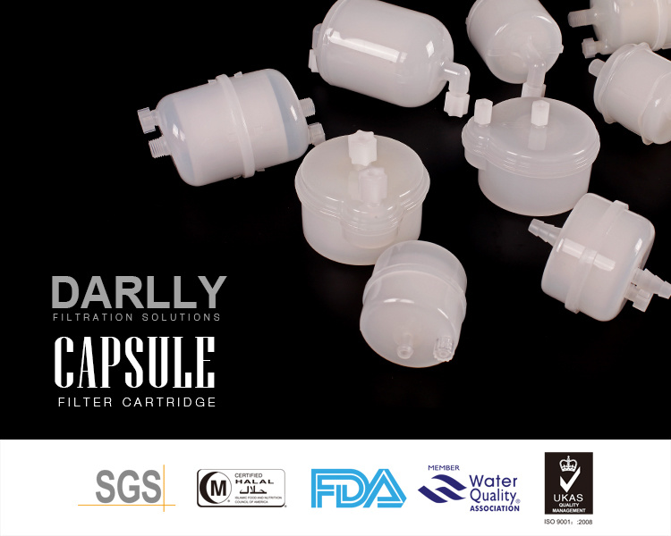 Capsule Filter 45-55 mm Maximum in Diameter and 50-55mm Maximum in Total Length with 1/4 Inlet and Outlet Hoses