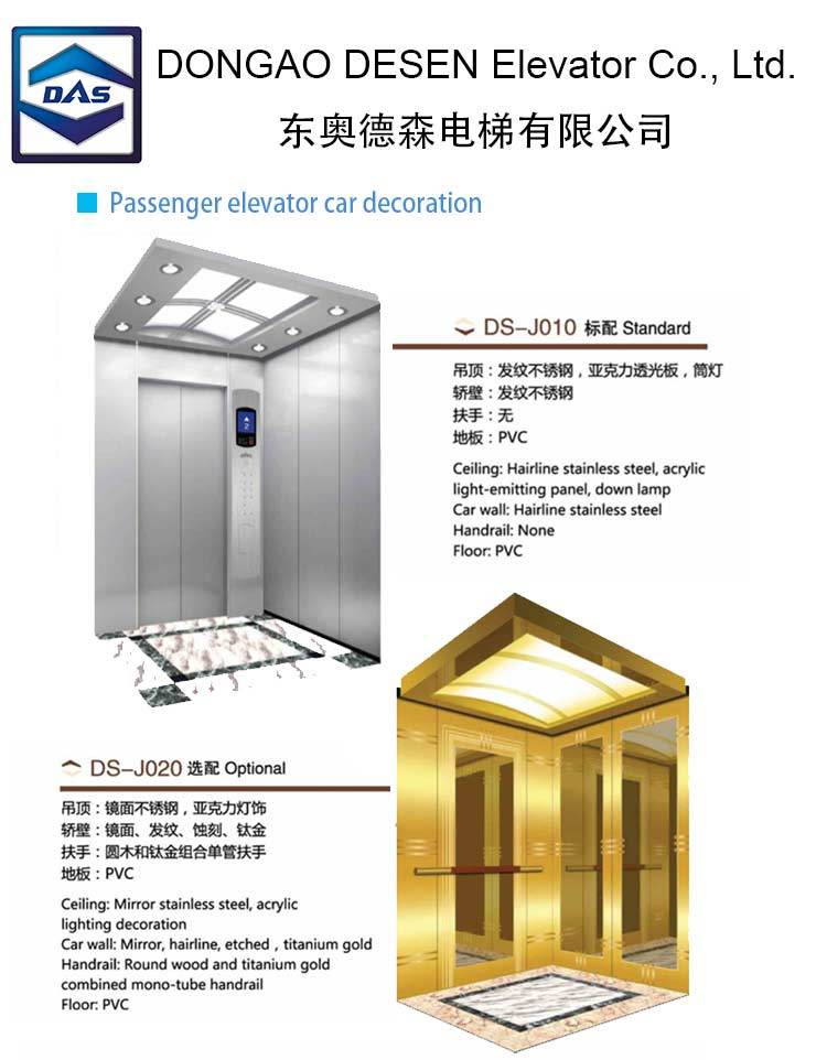 Customized Low Noise Passenger Home Lift Elevator with Ard & CCTV