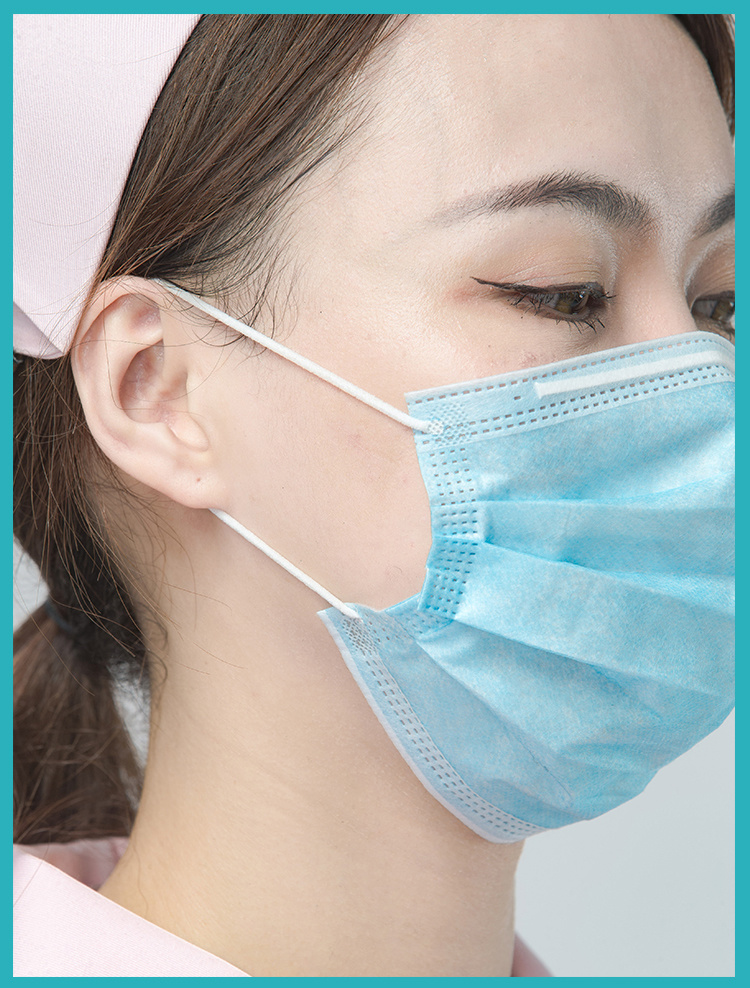 Disposable Face Cover Blue Adult Mouth Masks with Filter