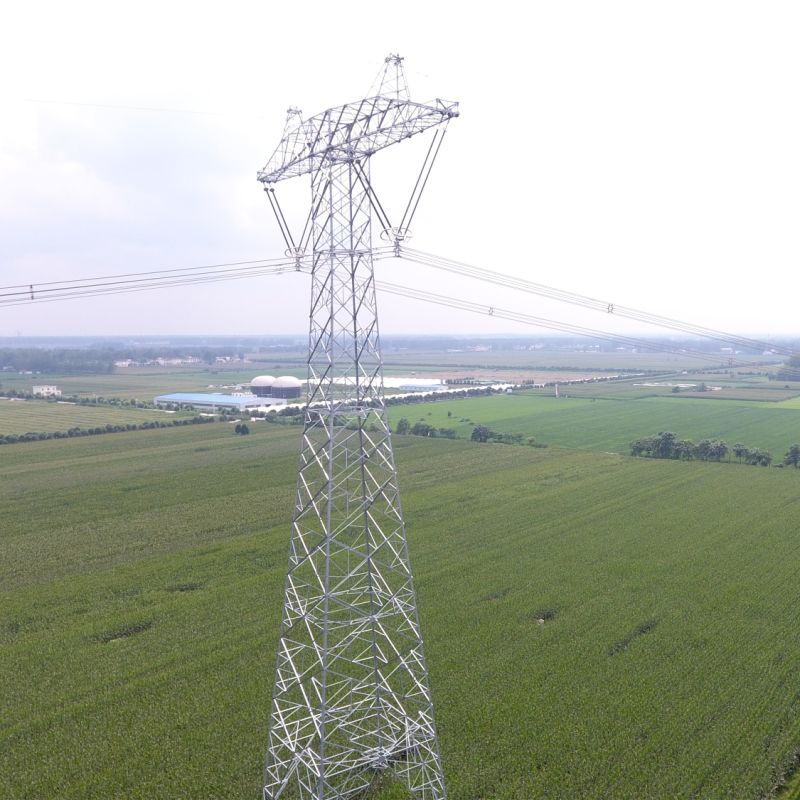 800kv Uhv DC Transmission Line Angle Steel Power Transmission Tower for Power Supply