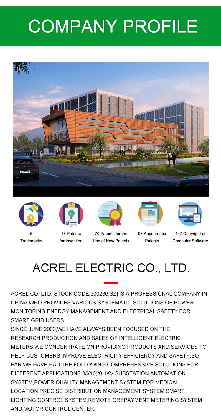 Acrel Adl3000-E/H Rail Type Three Phase Digital Smart Electric Harmonic Detection Energy Meter