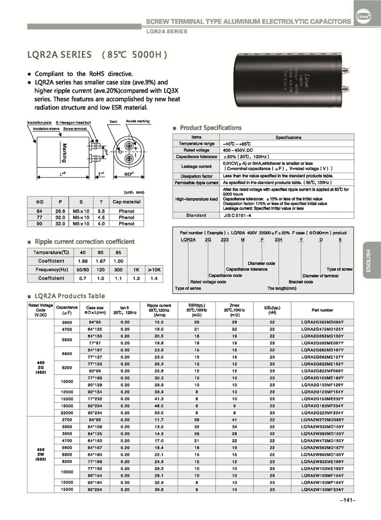 Electronic Low Voltage Power Factor Correction AC Capacitor