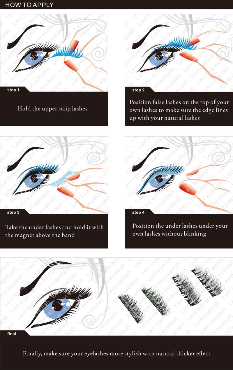 Triple Magnetic Eyelashes, Faux Mink Magnetic Eyelashes with OEM Service