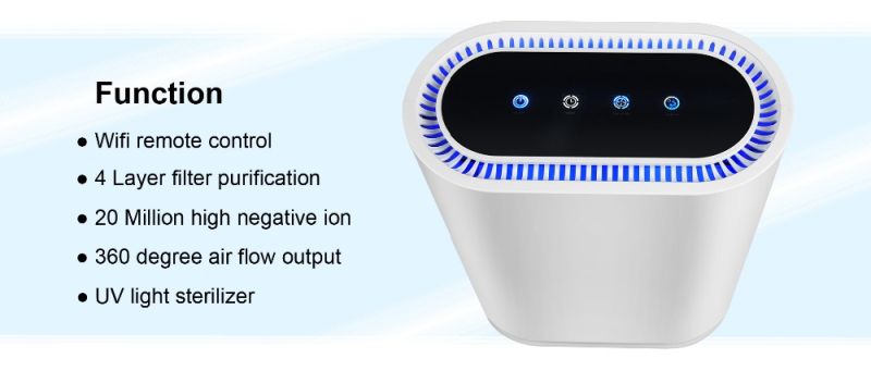 China Munafacturer Remote Control Ionizer Air Purifier with Filter Change Indicator