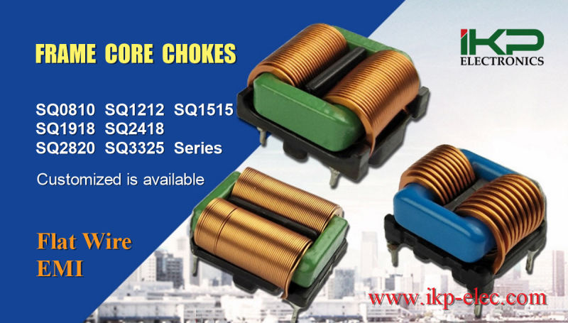 High Current EMI/EMC Flat Wire Winding Common Mode Choke Coil Filters