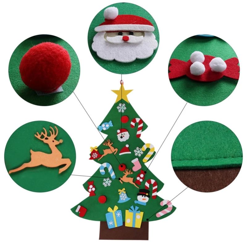 Kits DIY Xmas Decoration DIY Handmade Felt Ornaments Christmas Tree with Ornaments