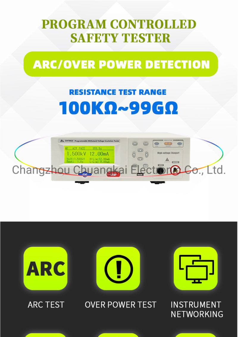Cht9912 AC/DC Hipot Tester AC/DC Withstanding Voltage and Leakage Current