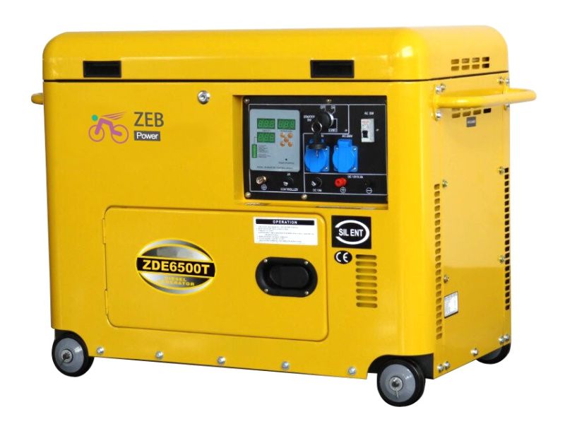10kVA Single Phase Diesel Generator with 4 Wheels (ZDE12E)