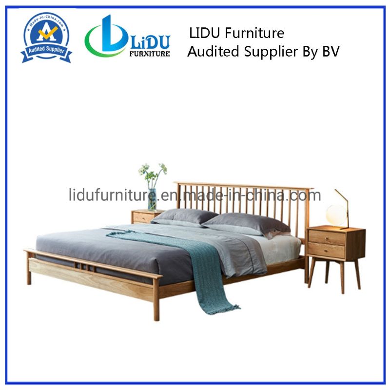 New Product Modern Bedroom Furniture Set Solid Wood Bed for Home Simple Design Wooden Bed, Simple Double Bed Design in Woods