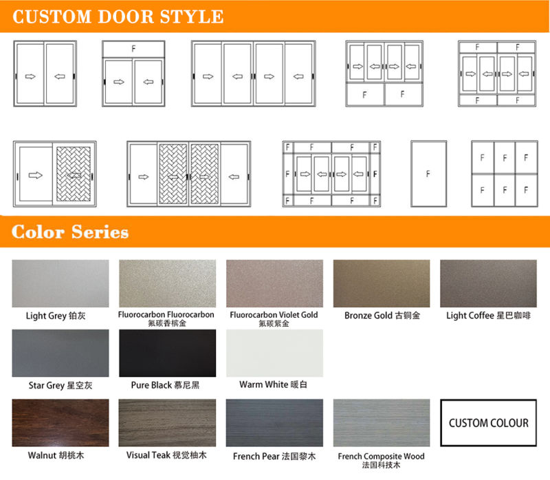 Customize Waterproof Rubber Strip Electromagnetic Lock Sliding Sound Insulation French Style Aluminum Door Design