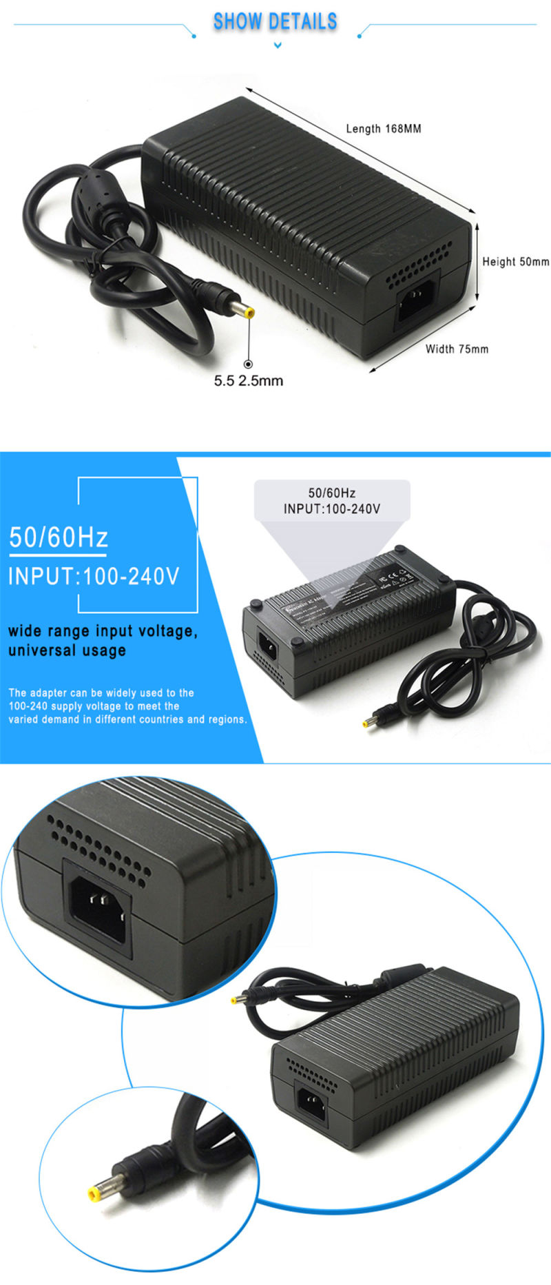 Constant voltage AC DC Adapter 24V 150W AC DC switch power supplies