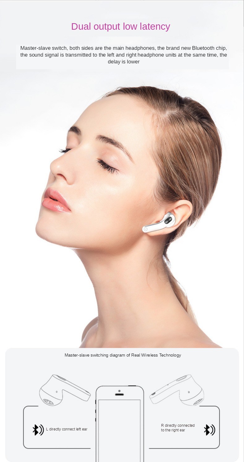 Creative Gift Tws Earbuds 5.0 Headphones Stereo Mic Noise Reduction OEM Wireless Headphone