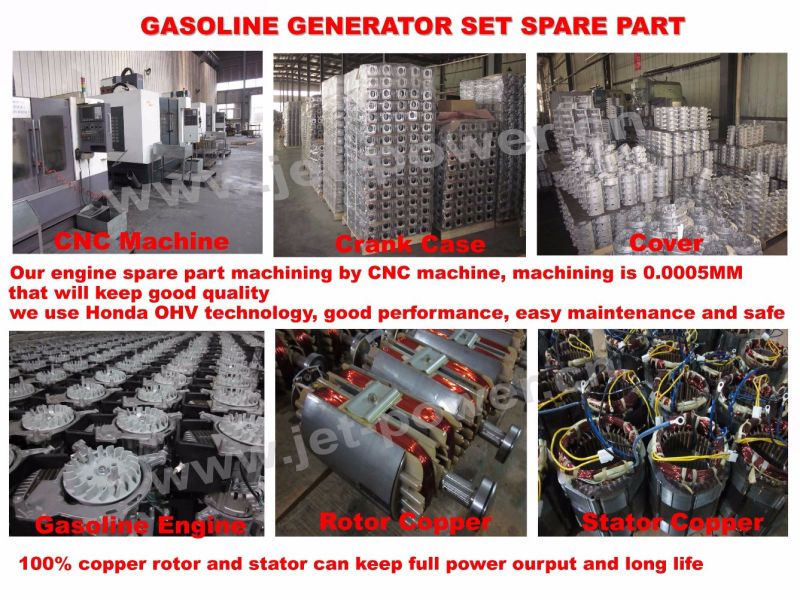 Air Cooling Single Phase Gasoline Generator 5kw 5kVA with AVR