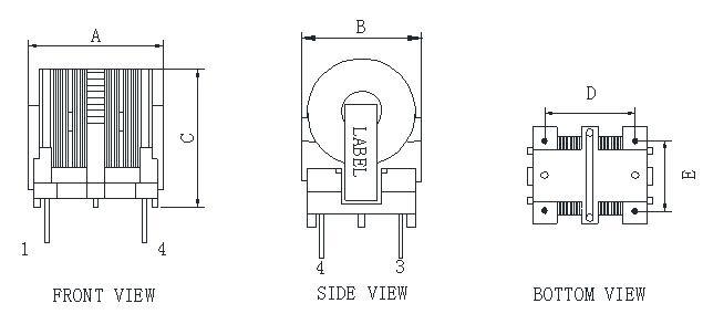 Costomized Ut Series EMI/EMC Common Mode Choke Filter Inductor for DC Power Supply