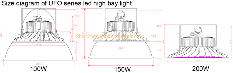 High Power 240W Industrial Light LED Highbay for Factory Workshop Warehouse
