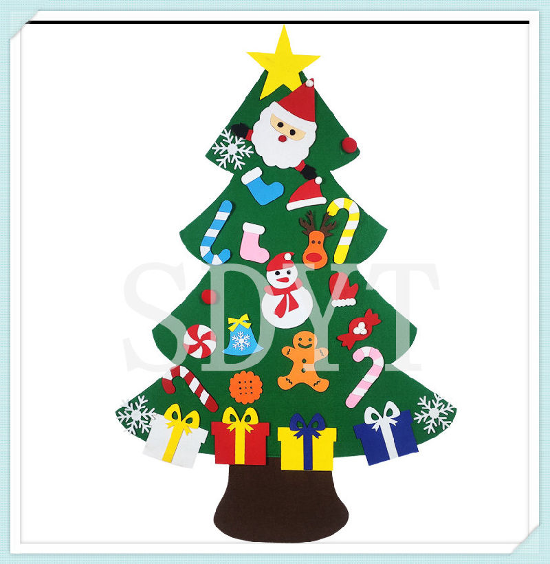 Kits DIY Xmas Decoration DIY Handmade Felt Ornaments Christmas Tree with Ornaments