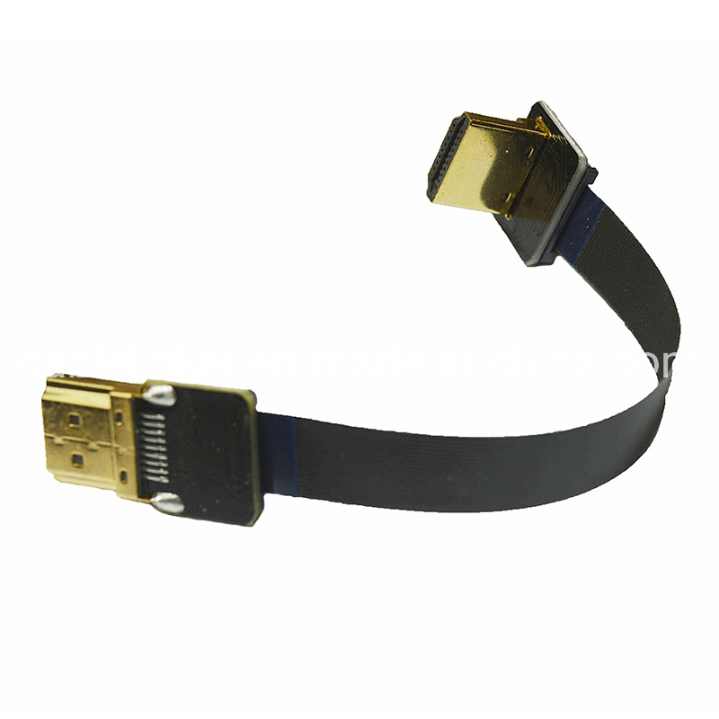 Black FFC HDMI Fpv HDMI Cable Standard HDMI Male to Standard HDMI Male 90 Degree