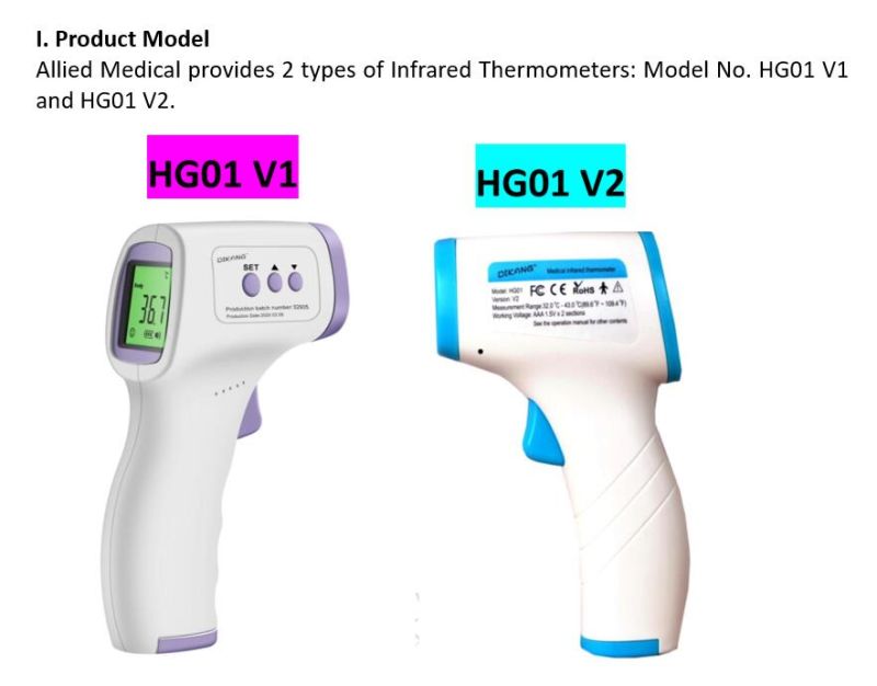 Electronic Infrared Thermometer Gun Clinical Digital Non Contact Electronic Thermometer Forehead Infrared Thermometer